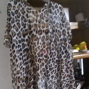 Leopard Print Sheer Top
